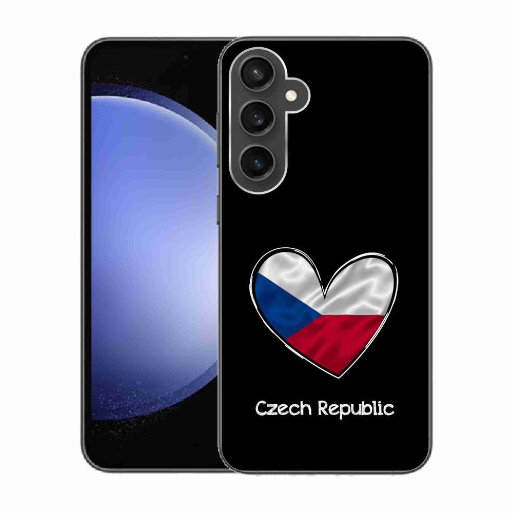 Zselés borítás mmCase Samsung Galaxy S23 FE - zászlós szív fekete háttérrel