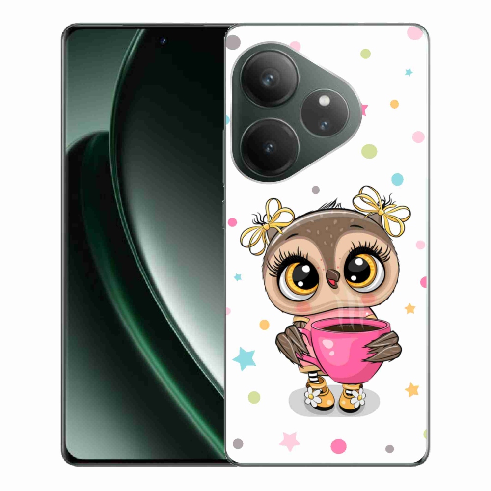 Gél borítás mmCase a Realme GT 6 5G/GT 6T 5G számára - rajzfilm bagoly