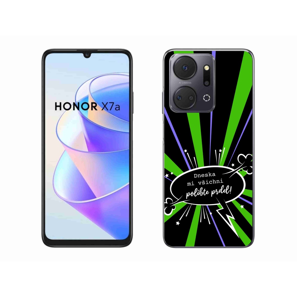 Gél borító mmCase a Honor X7a készülékhez - vicces szöveg 15 fekete háttér