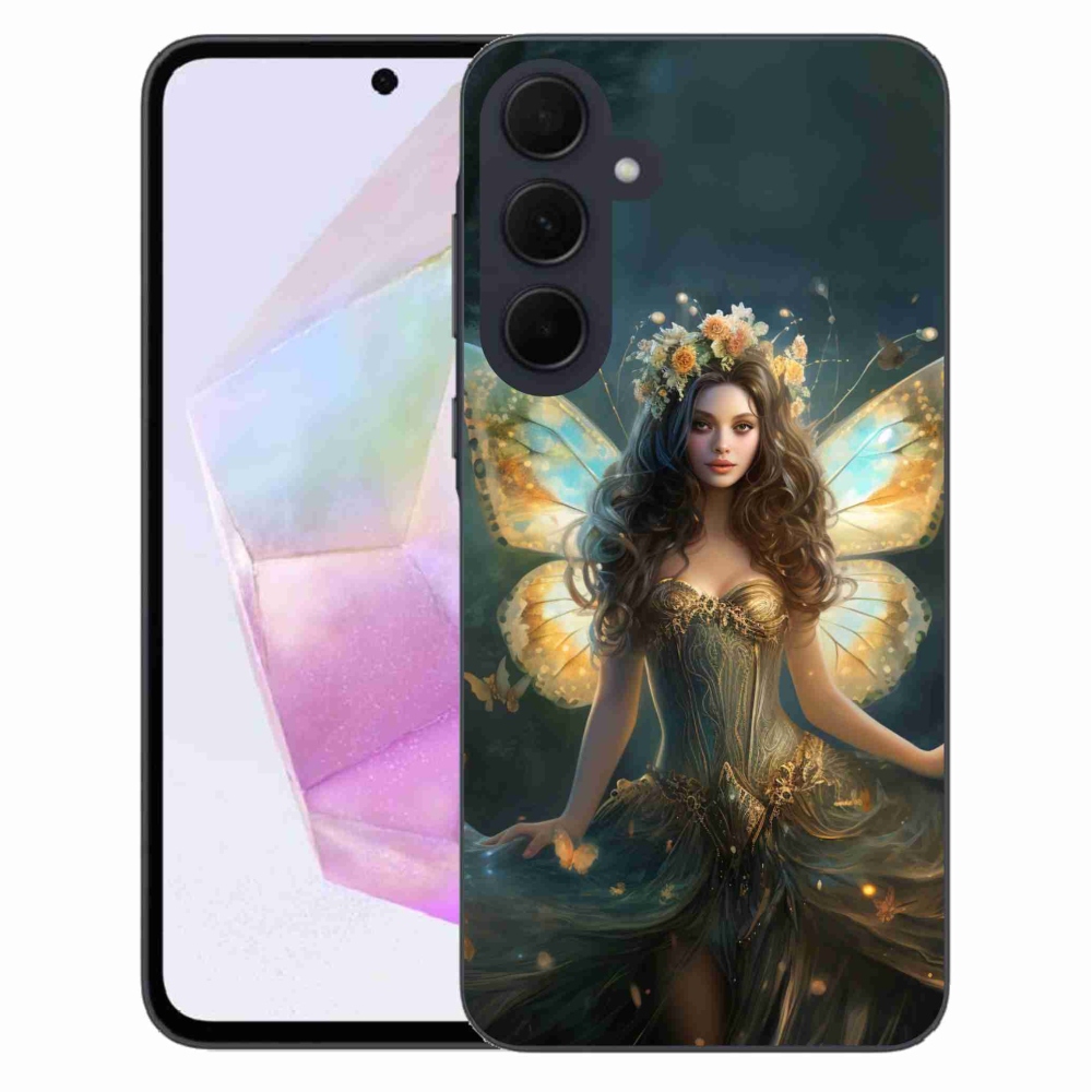 Gél borítás mmCase Samsung Galaxy A35 5G - pillangó nőhöz