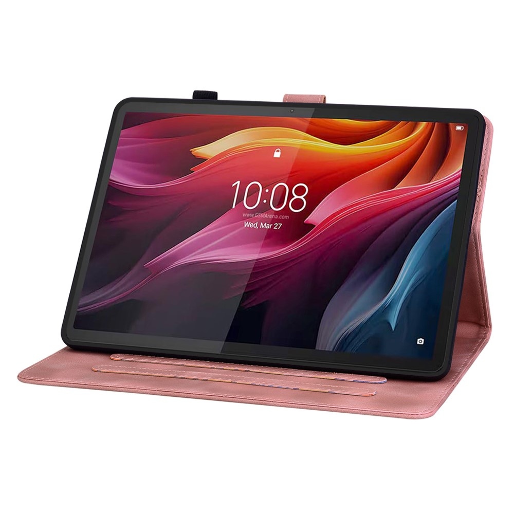 Virágok záró tok Lenovo Tab K11 Plushoz - rózsaszín