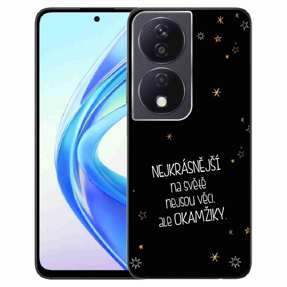 Gél borítás mmCase a Honor X7b/Honor 90 Smart - Idézet 4 fekete háttérrel