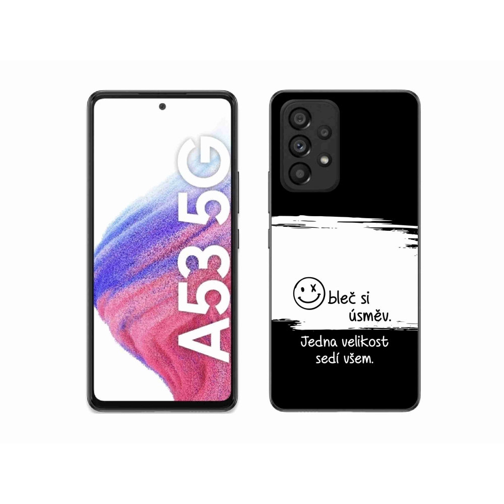 Gél borító mmCase Samsung Galaxy A53 5G - vicces szöveg 8 fekete és fehér háttérrel