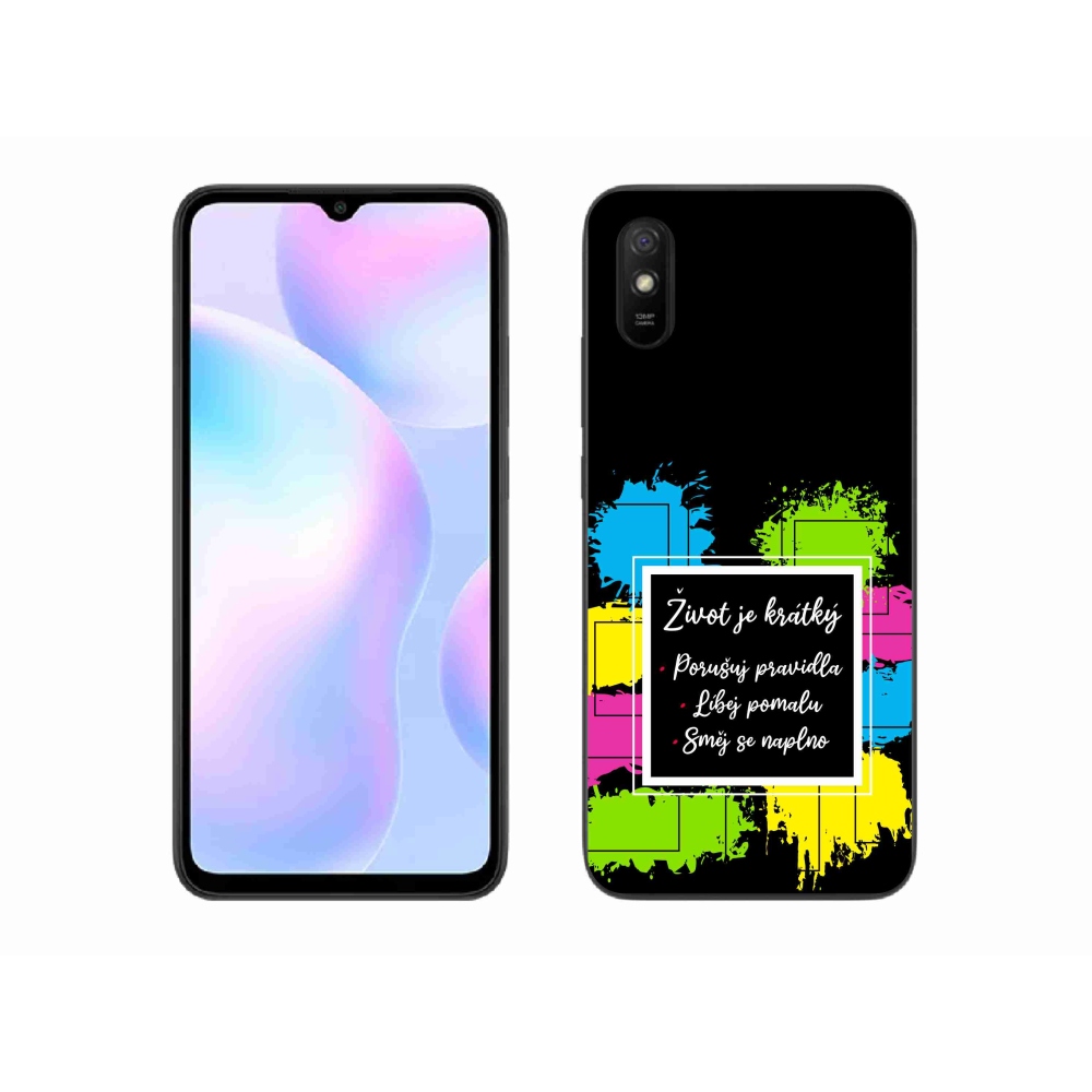 Gél borító mmCase a Xiaomi Redmi 9A - idézet 5 fekete háttérrel