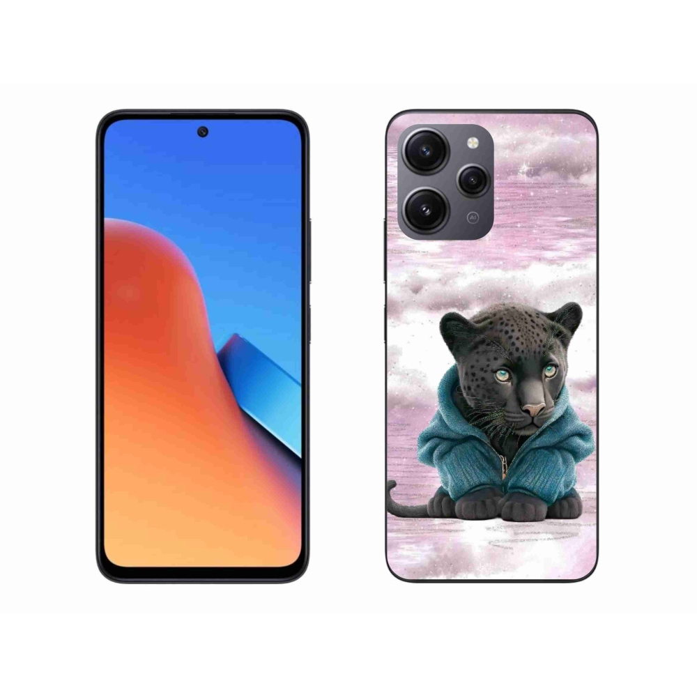 Gél borítás mmCase a Xiaomi Redmi 12-hez - fekete párduc pulóverben