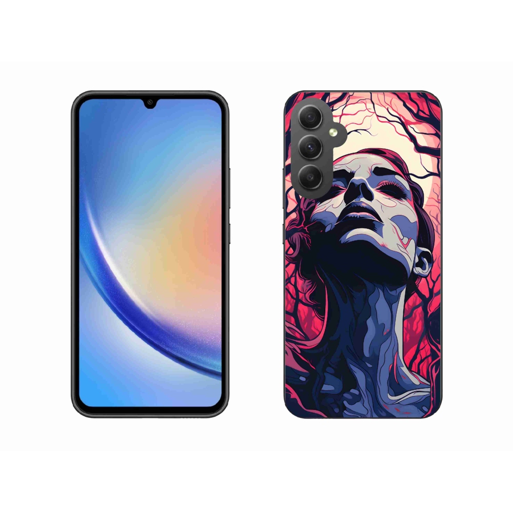 Gél borítás mmCase Samsung Galaxy A34 5G - absztrakt arc