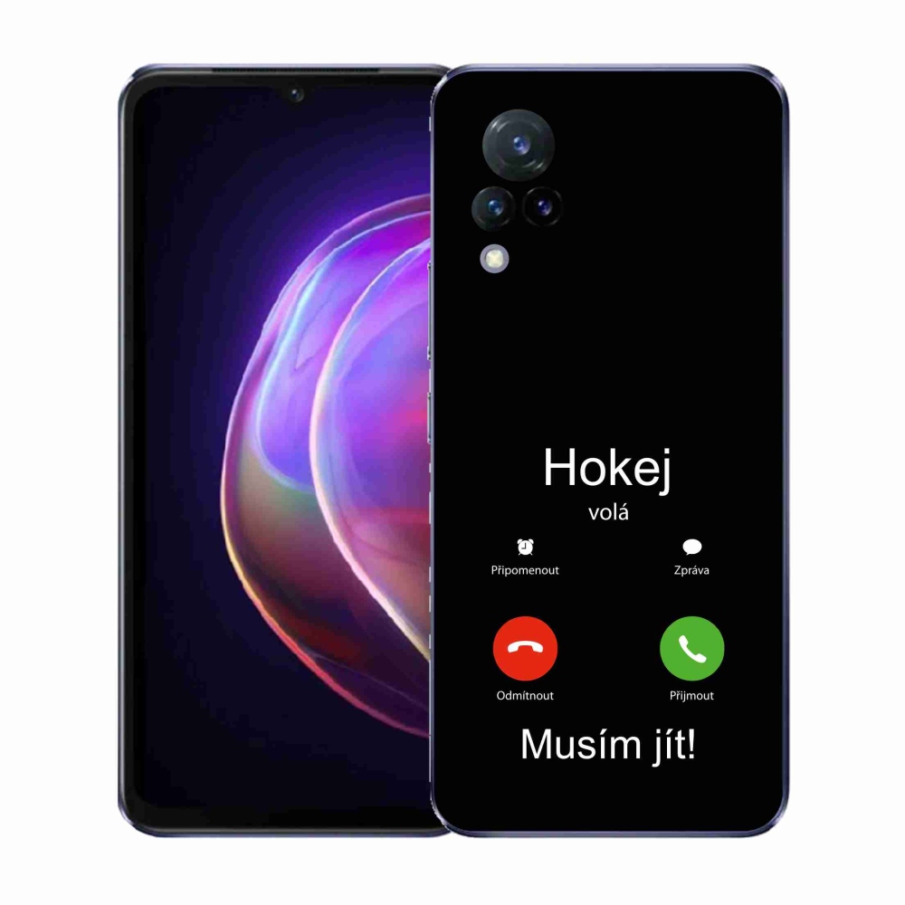 Gél borító mmCase a Vivo V21 4G/5G - hoki hívások fekete háttérrel