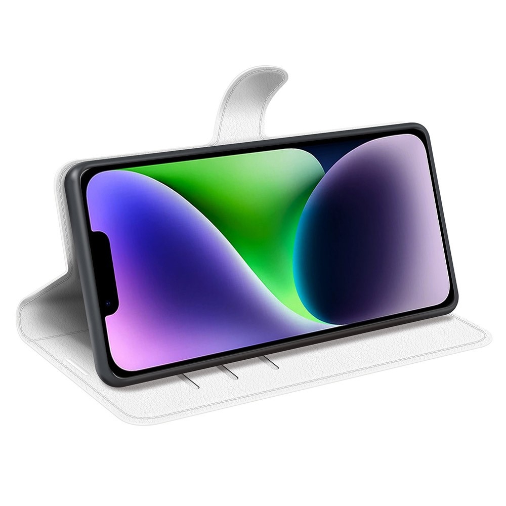 Litchi könyvtáska iPhone 15 készülékhez - fehér