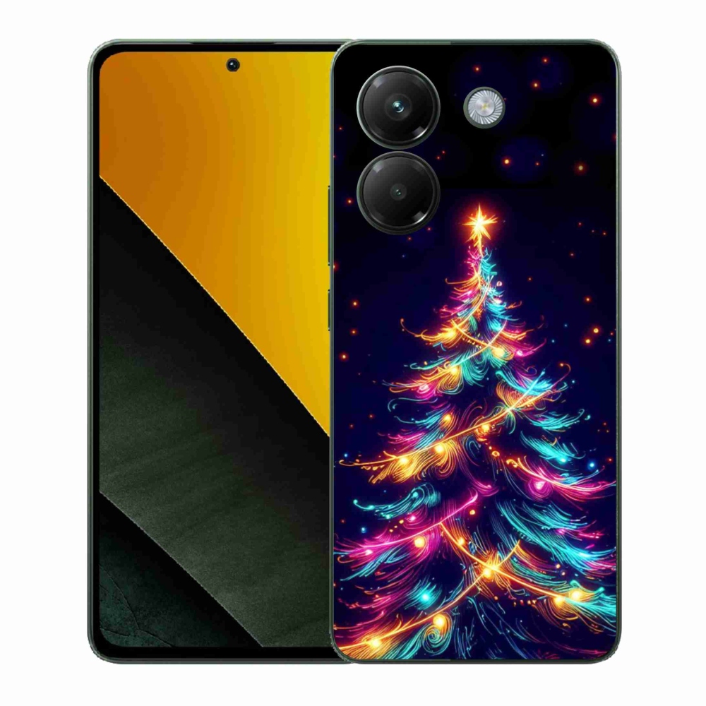 Gél borítás mmCase a Xiaomi Poco M7 Pro 5G számára - neon karácsonyfa