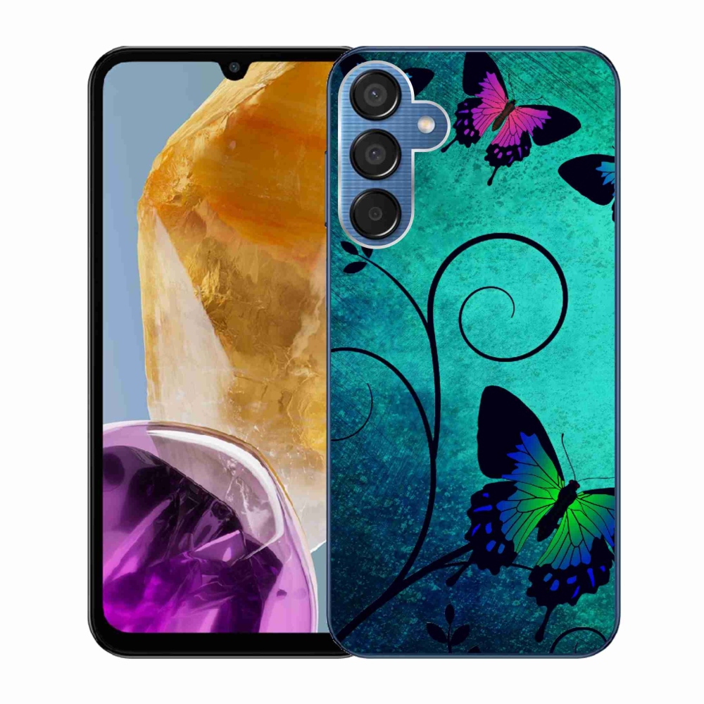Zselés borítás mmCase Samsung Galaxy M15 5G - színes pillangókhoz