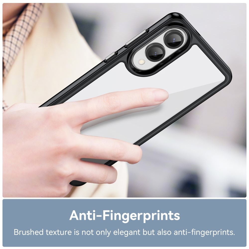 Gél tok fix hátlappal Samsung Galaxy S25 Edge készülékhez - fekete