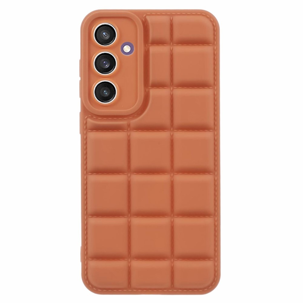 Rácsos tartós zselés tok Samsung Galaxy S23 FE készülékhez - barna