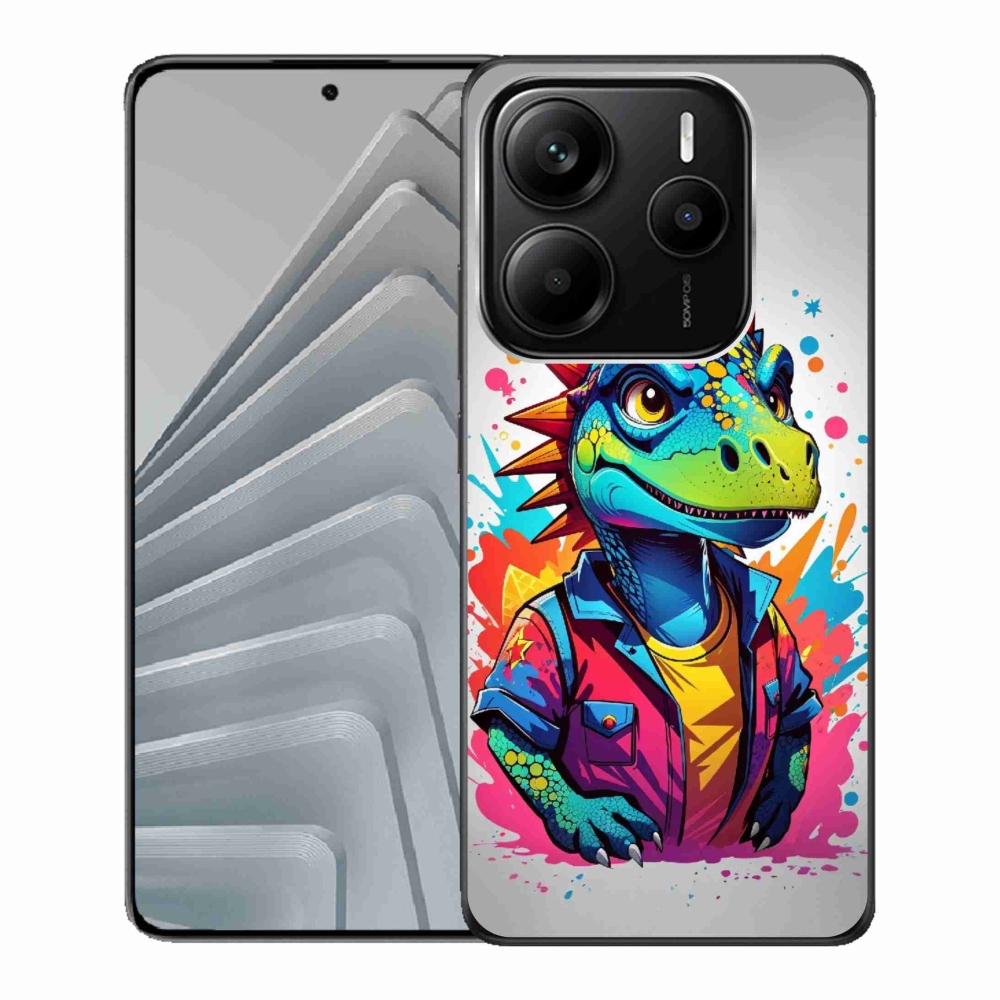 Gél borítás mmCase a Xiaomi Redmi Note 14 5G-hez - színes dinoszaurusz