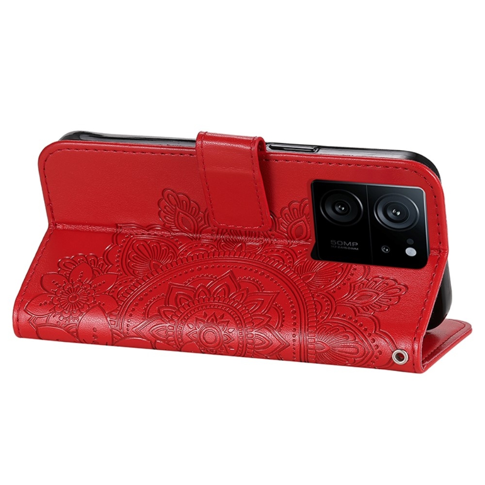 Mandala könyvtáska Xiaomi 13T/13T Pro készülékhez - piros