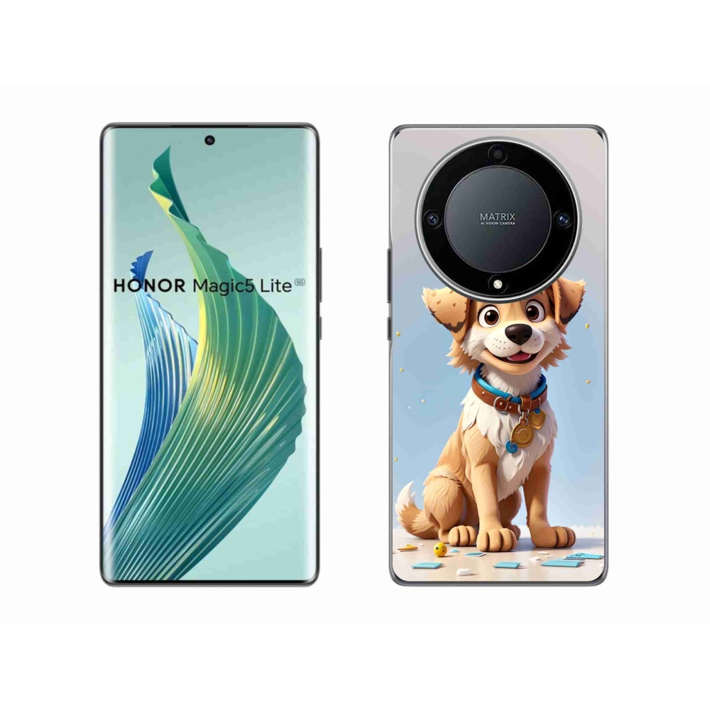 Gél borítás mmCase a Honor Magic 5 Lite 5G számára - rajzfilm kölyökkutya