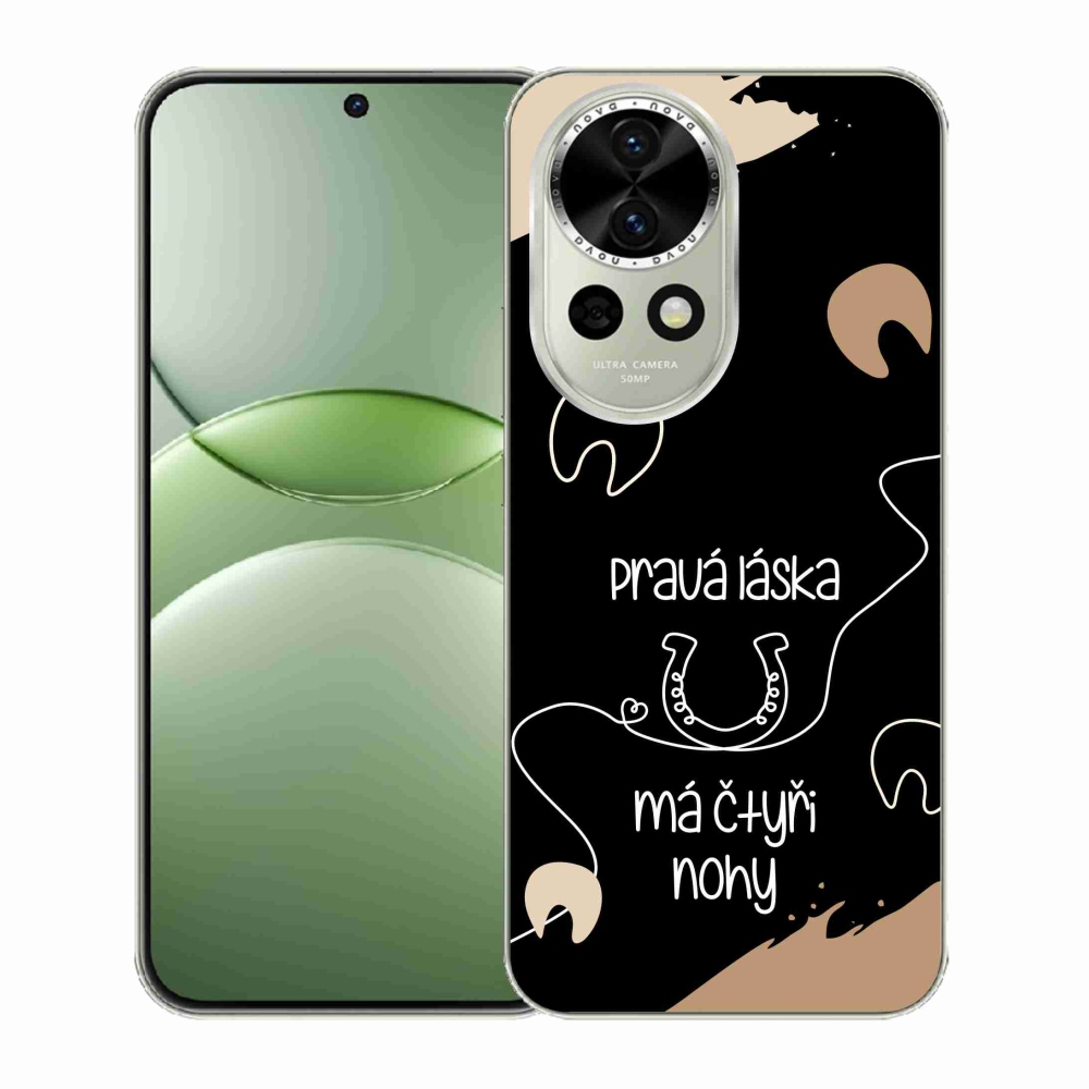 Gél borító mmCase a Huawei Nova 13 5G készülékhez - ló motívum fekete háttérrel
