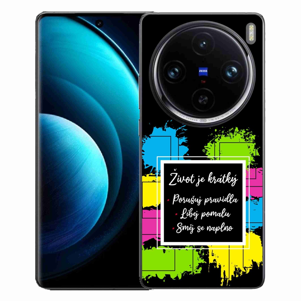 Zselés borítás mmCase a Vivo X100 Pro 5G készülékre - Idézet 5 fekete háttér