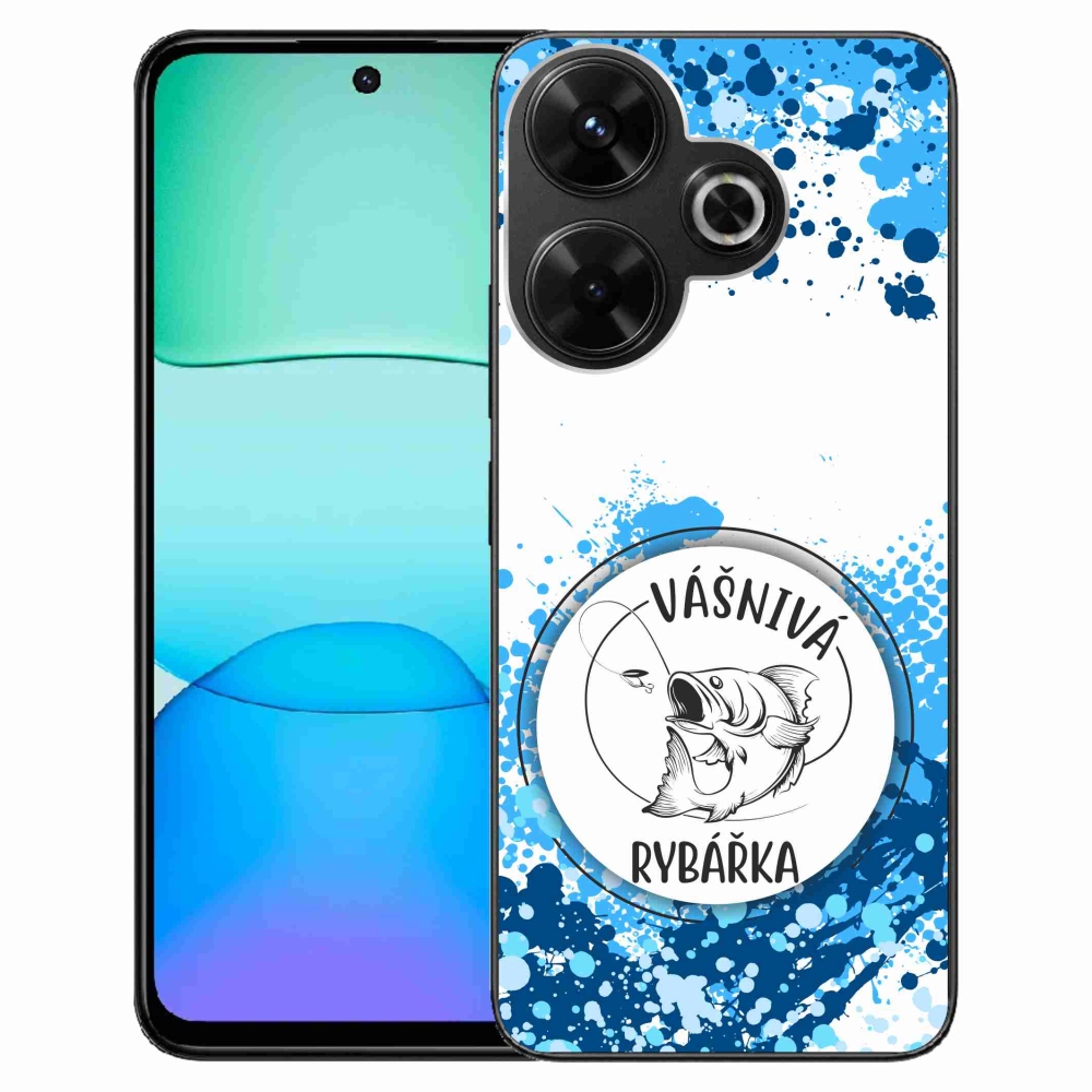 Gél borító mmCase a Xiaomi Redmi 13 4G/Poco M6 4G - szenvedélyes halász fehér háttérrel