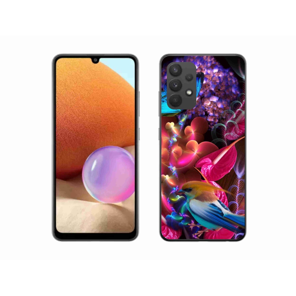 Gél borítás mmCase Samsung Galaxy A32 4G - színes virágokhoz