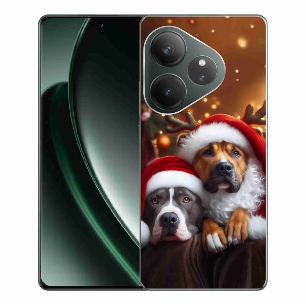 Gél borítás mmCase a Realme GT 6 5G/GT 6T 5G számára - Karácsonyi kutyák