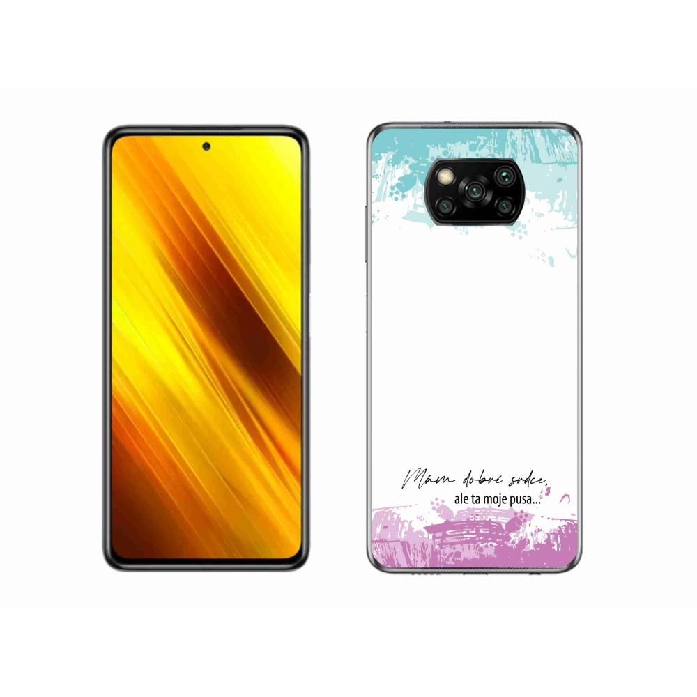 Gél borító mmCase a Xiaomi Poco X3-hoz - vicces szöveg 3 fehér háttérrel