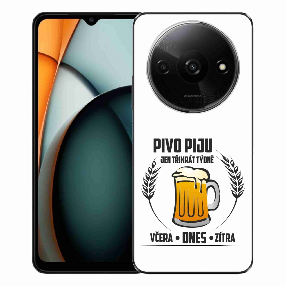 Gél borítás mmCase a Xiaomi Redmi A3-hoz - sör motívum fehér háttérrel