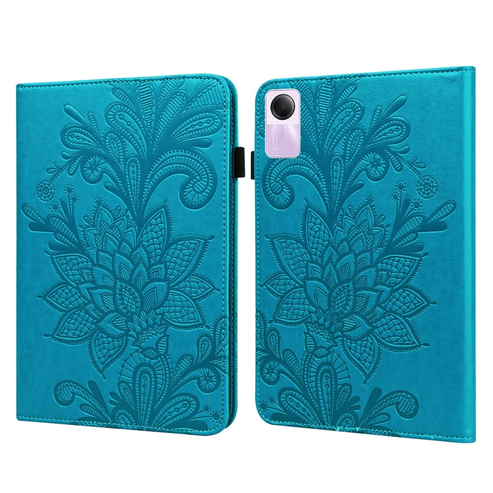 Virágos tok Xiaomi Redmi Pad SE-hez - kék