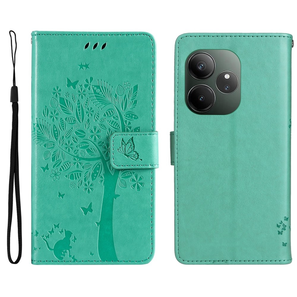 Fa könyvtáska a Realme GT 6 5G/GT 6T 5G számára - teáskék színű