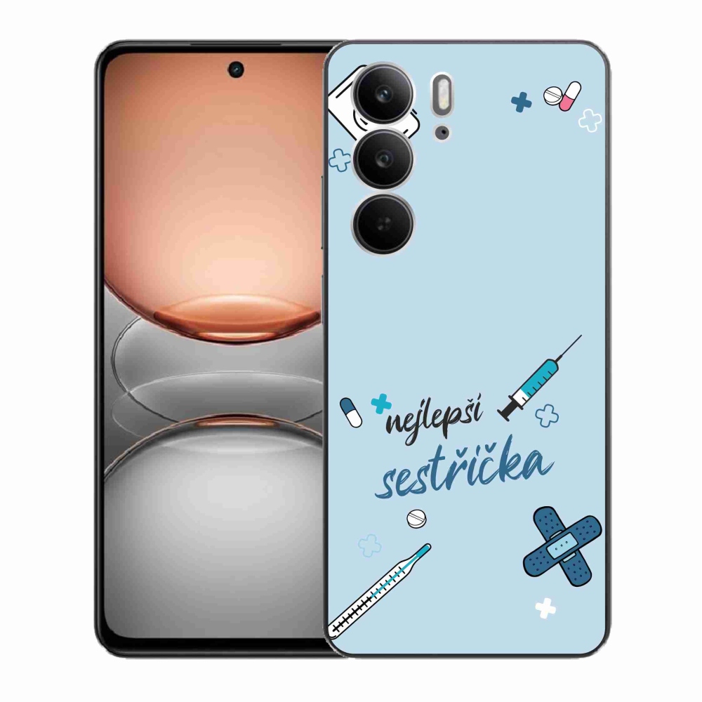 Gél borító mmCase a Realme C75-ön - a legjobb kishúg kék háttere