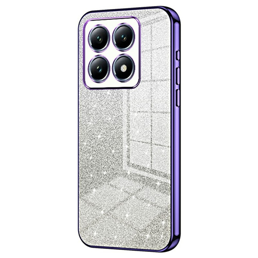 Vágott zselés csillogó tok a Xiaomi 14T Pro-hoz - lila