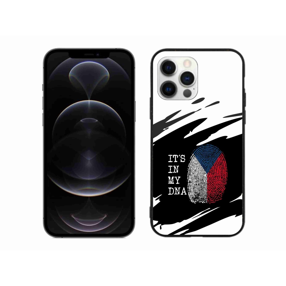 Zselés borítás mmCase iPhone 12 Pro Max készülékhez - zászlós ujjlenyomat fekete és fehér háttérrel