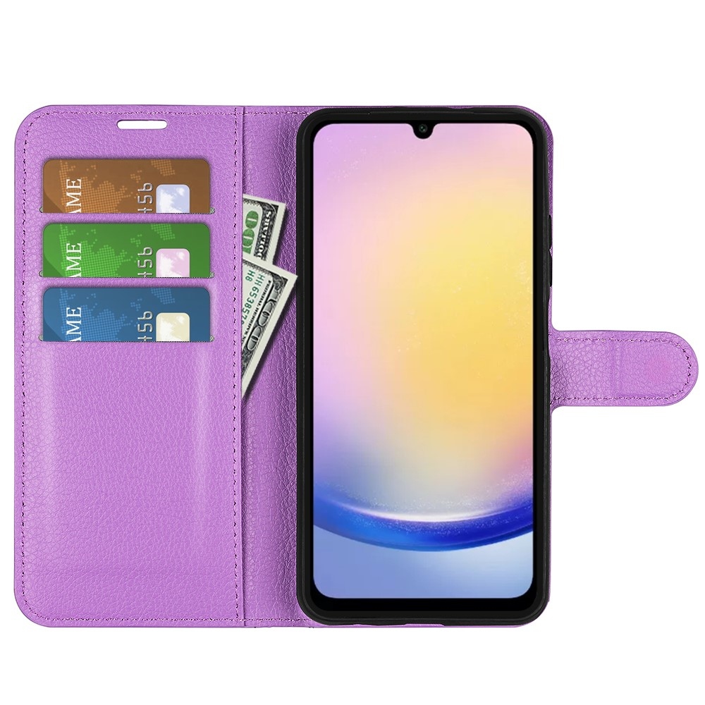 Litchi könyv tok Samsung Galaxy A26 5G - lila