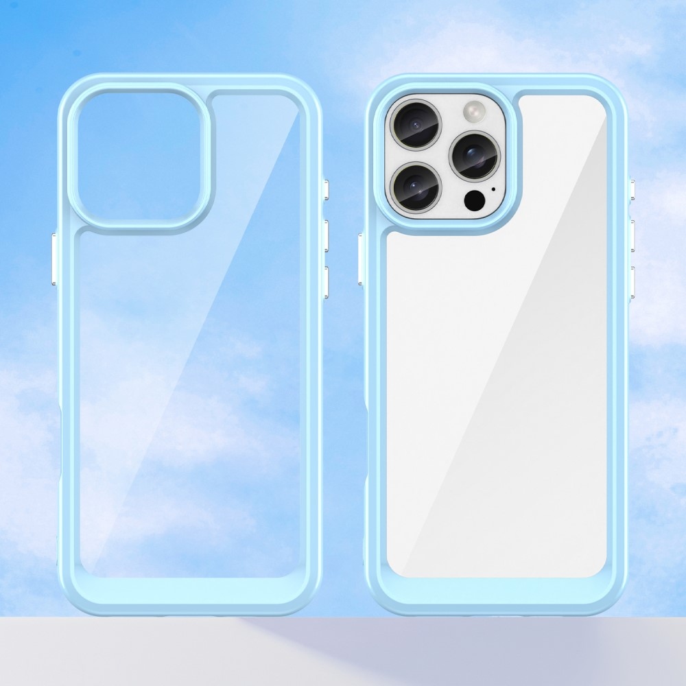 Gél tok fix hátlappal iPhone 16 Pro Max készülékhez - kék