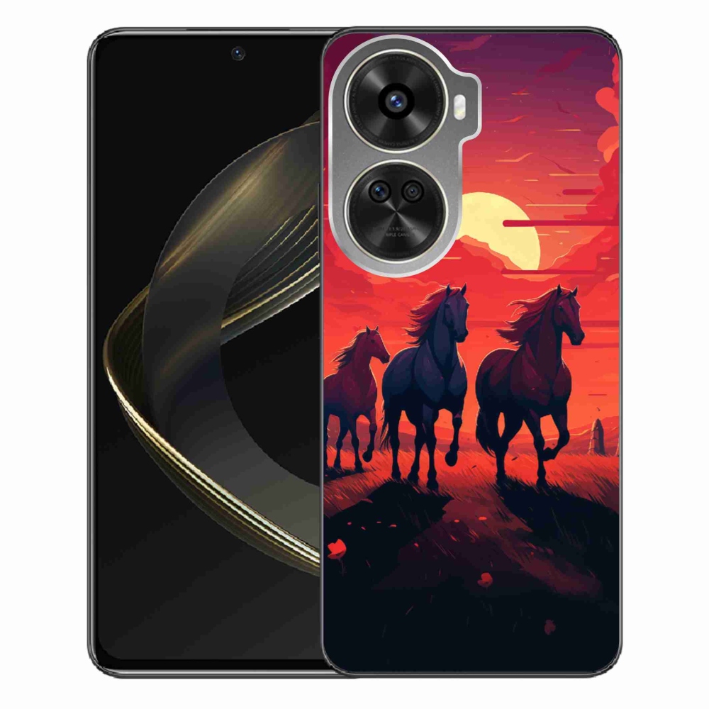 Gél borítás mmCase a Huawei Nova 12 SE-n - lovak és naplemente