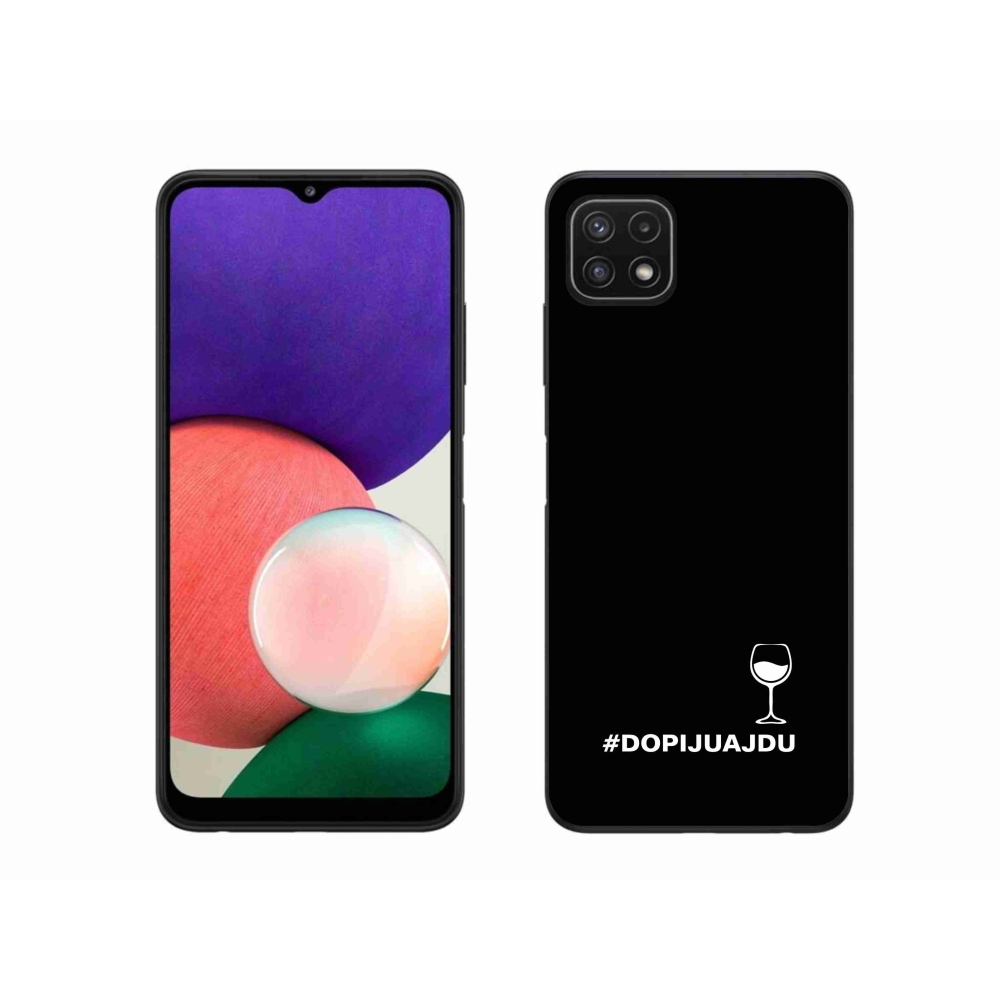 Gél borítás mmCase Samsung Galaxy A22 5G - bor motívum fekete háttérrel