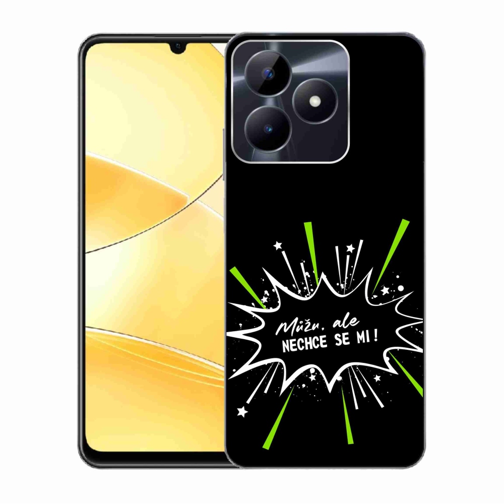 Gél borító mmCase a Realme C51/C53 készülékhez - vicces szöveg 11 fekete háttér