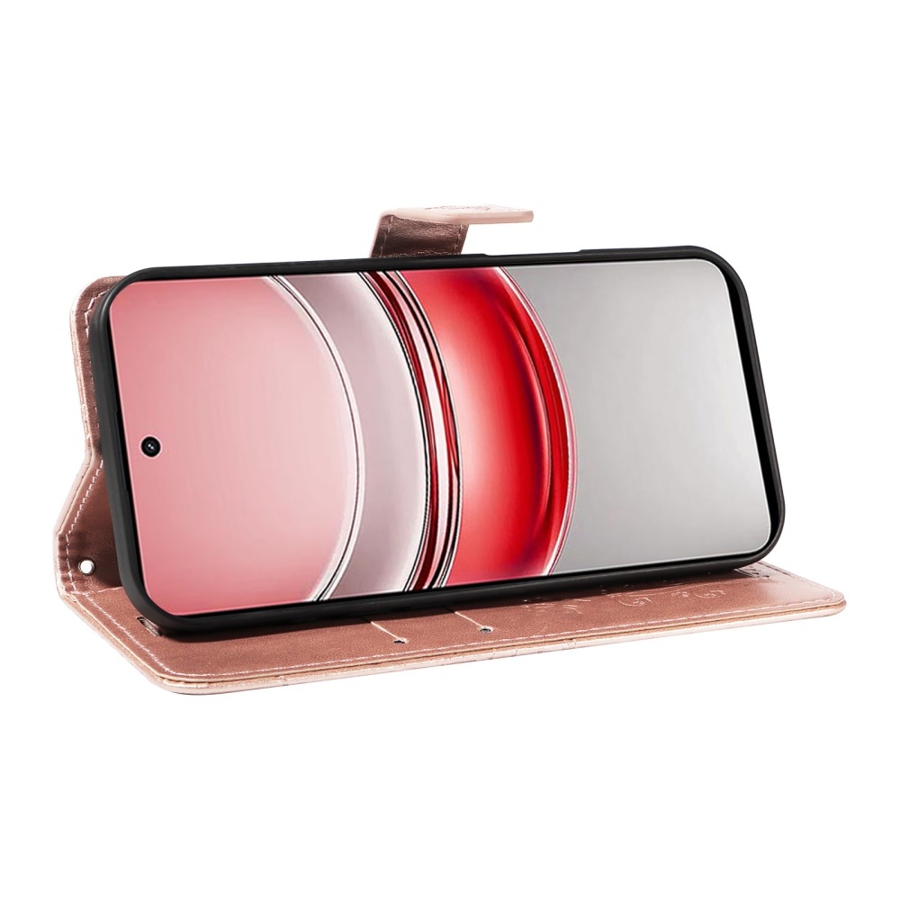 Nagy pillangó könyvtáska a Realme C75 készülékhez - rózsaarany