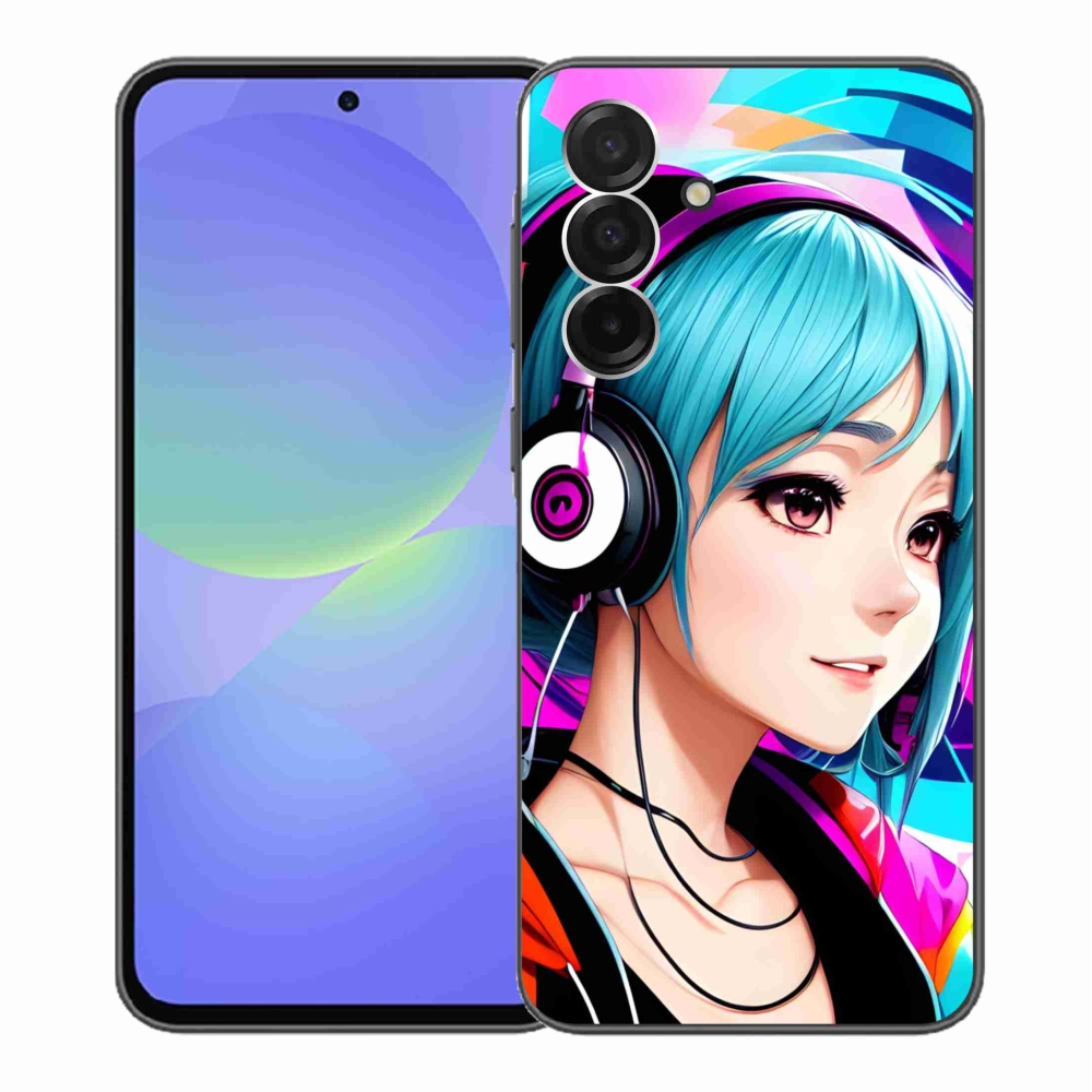 Zselés borítás mmCase Samsung Galaxy A36 5G - lány fejhallgatóval