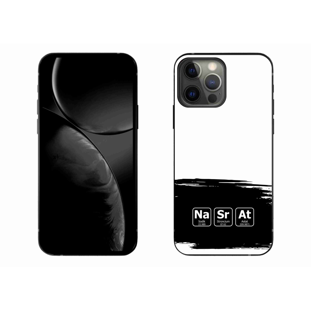 Gél borítás mmCase iPhone 13 Pro Max 6.7 készülékhez - kémiai elemek fekete és fehér háttérrel