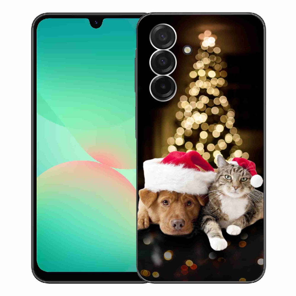 Gél borítás mmCase Samsung Galaxy A26 5G - Karácsonyi kutya és macska