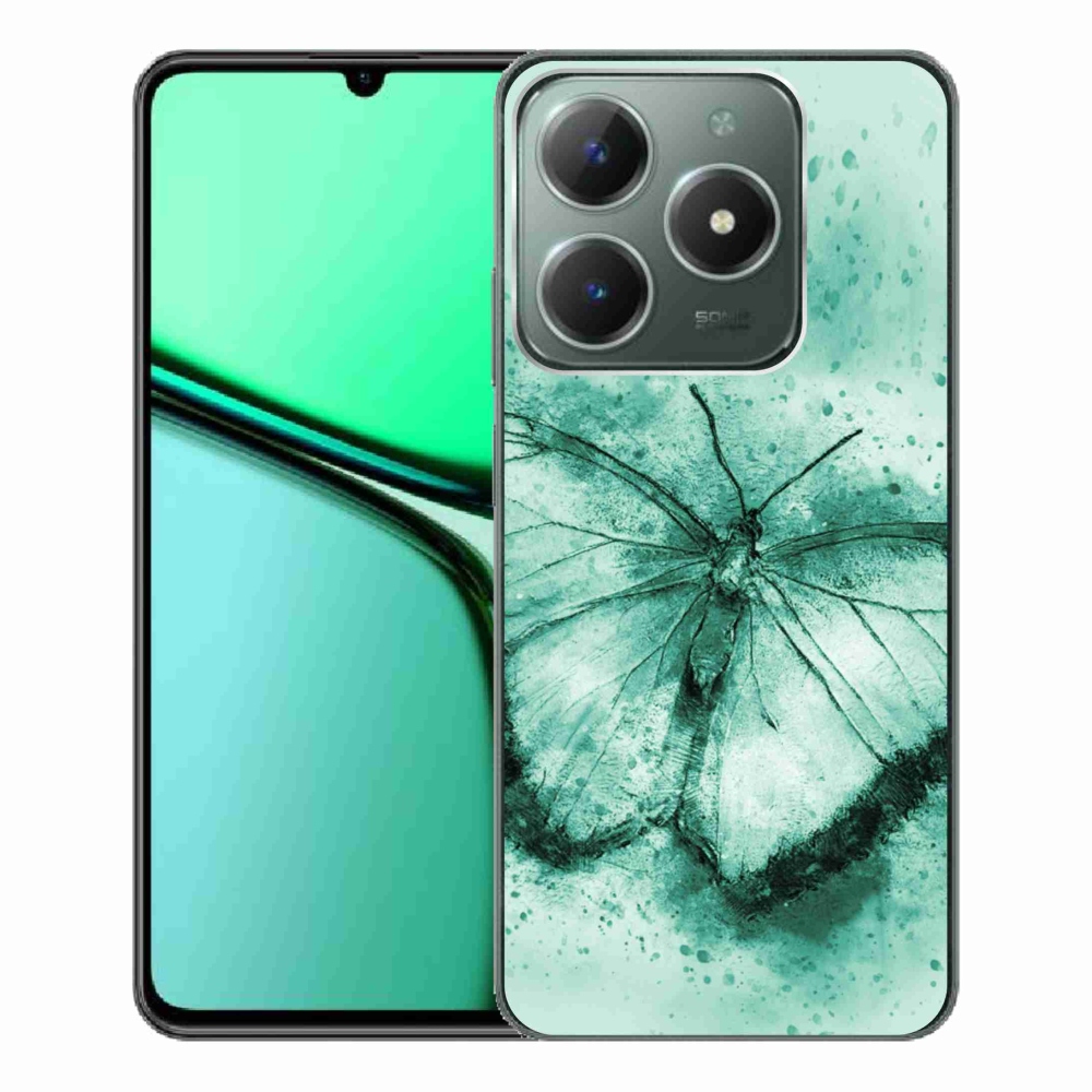 Gél tok mmCase a Realme C61 készülékhez - zöld pillangó