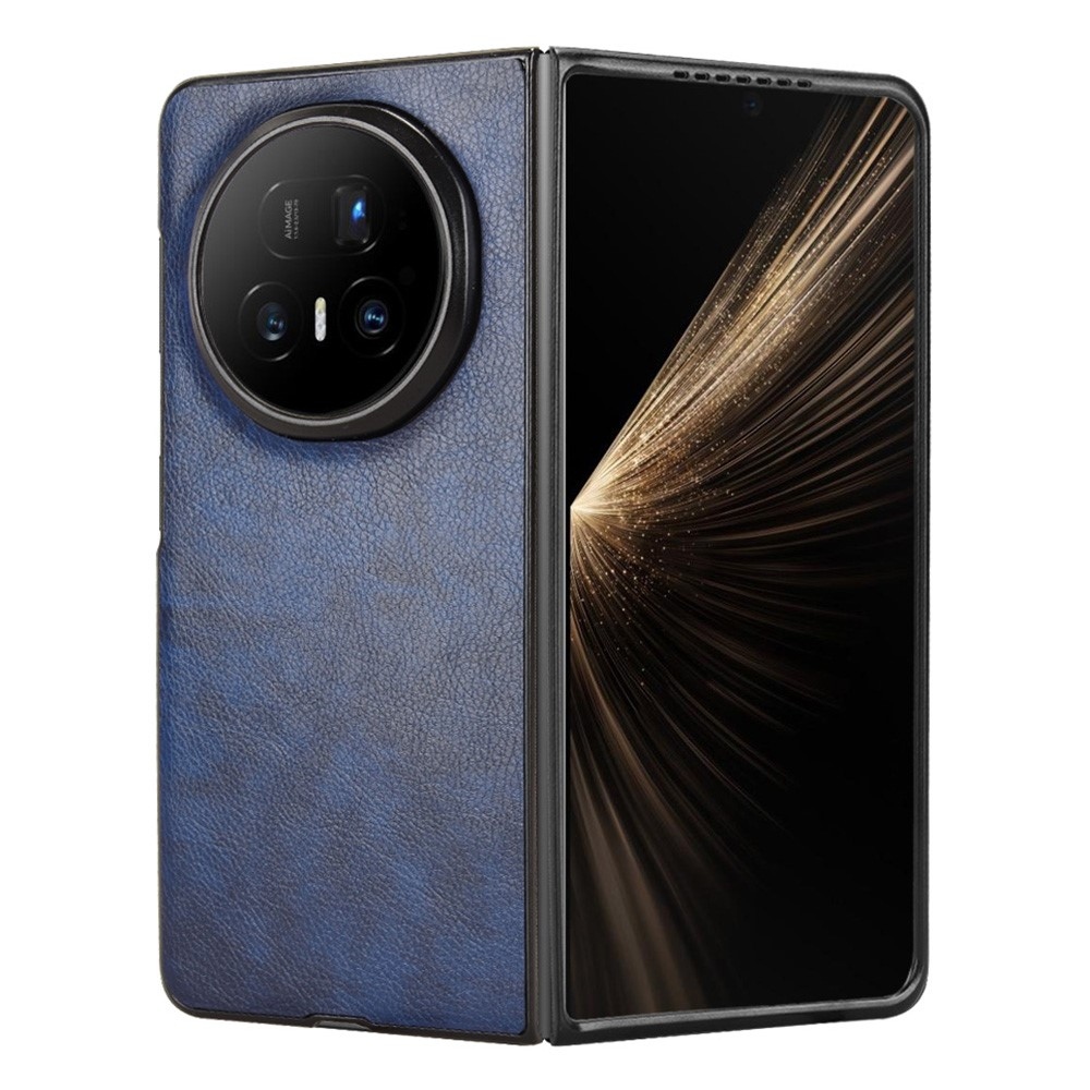 Vintages műanyag tok műbőrrel Honor Magic V5 készülékhez - kék