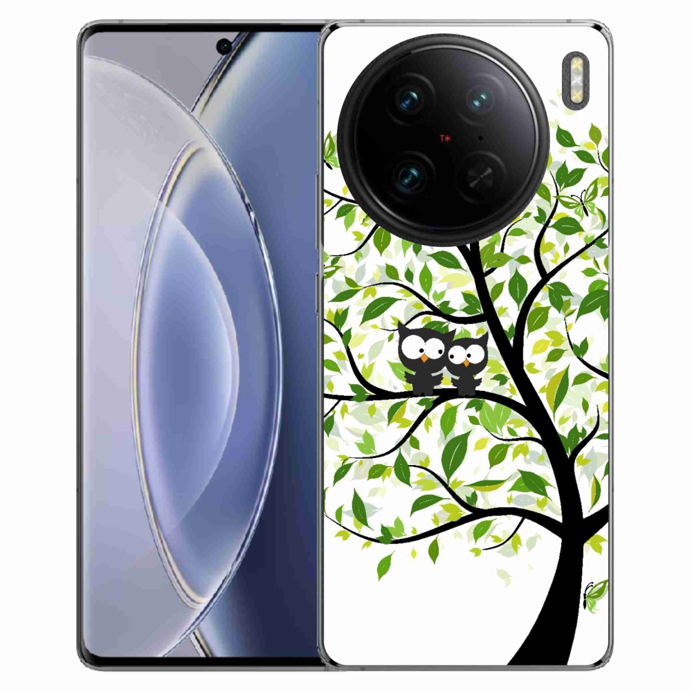 Zselés borítás mmCase a Vivo X90 Pro számára - baglyok a fán