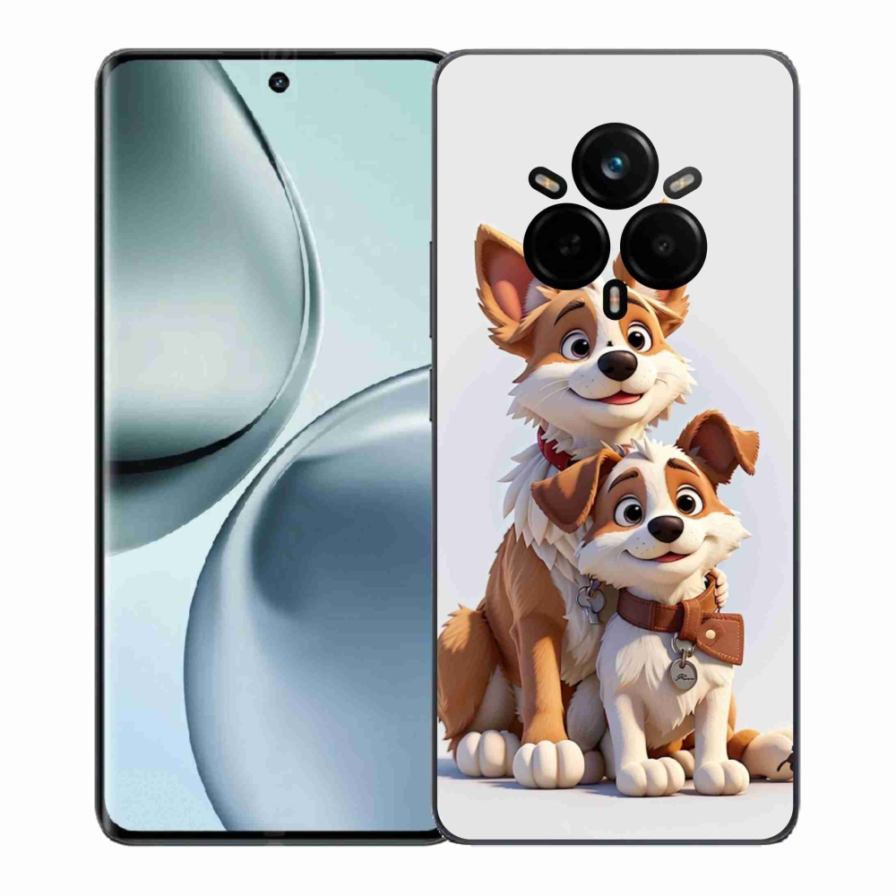 Gél borítás mmCase a Realme 14 Pro+ 5G számára - kutyák rajzolása