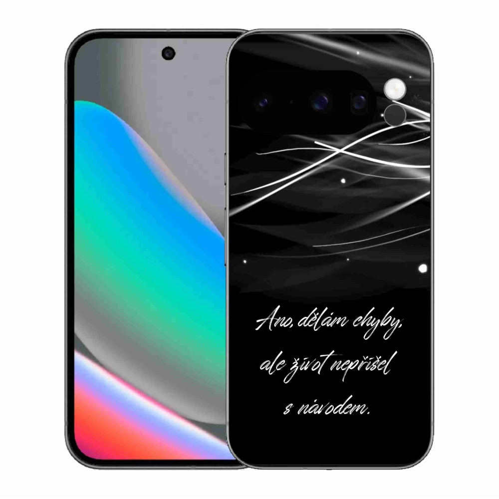 Zselés borítás mmCase a Google Pixel 10 Pro számára - idézem fekete háttér