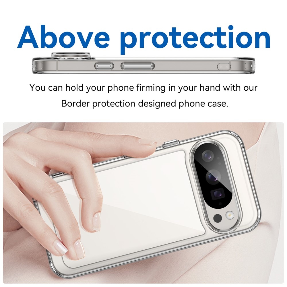 Gél tok kemény hátlappal a Google Pixel 10 Pro/Pixel 10 számára - átlátszó