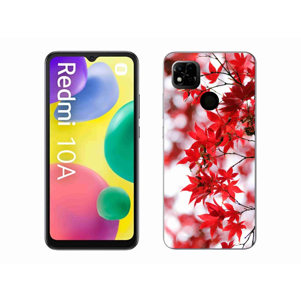 Gél borítás mmCase a Xiaomi Redmi 10A számára - piros levelek