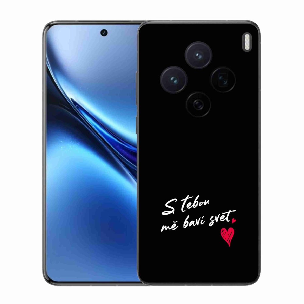 Gél borító mmCase a Vivo X200 5G készülékhez - szerelmes szöveg 1 fekete háttér