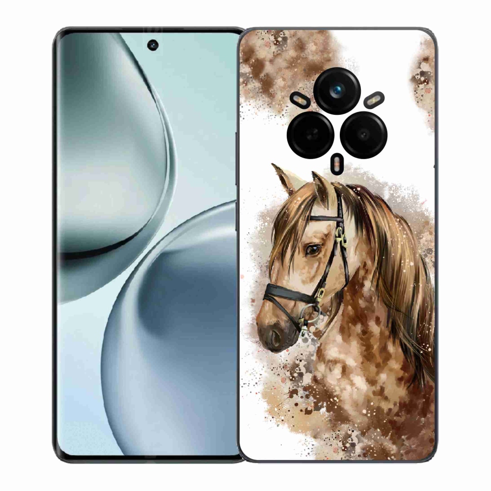 Zselés borítás mmCase a Realme 14 Pro 5G készülékhez - barna rajzfilm ló