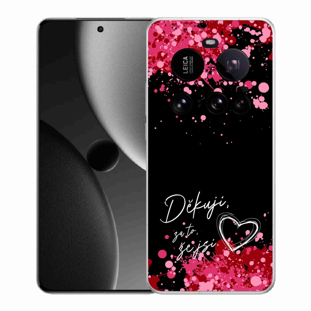 Gél borító mmCase a Xiaomi 15 Ultra - text in love 2 fekete háttérrel